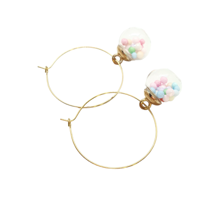 earrings with colorful balls